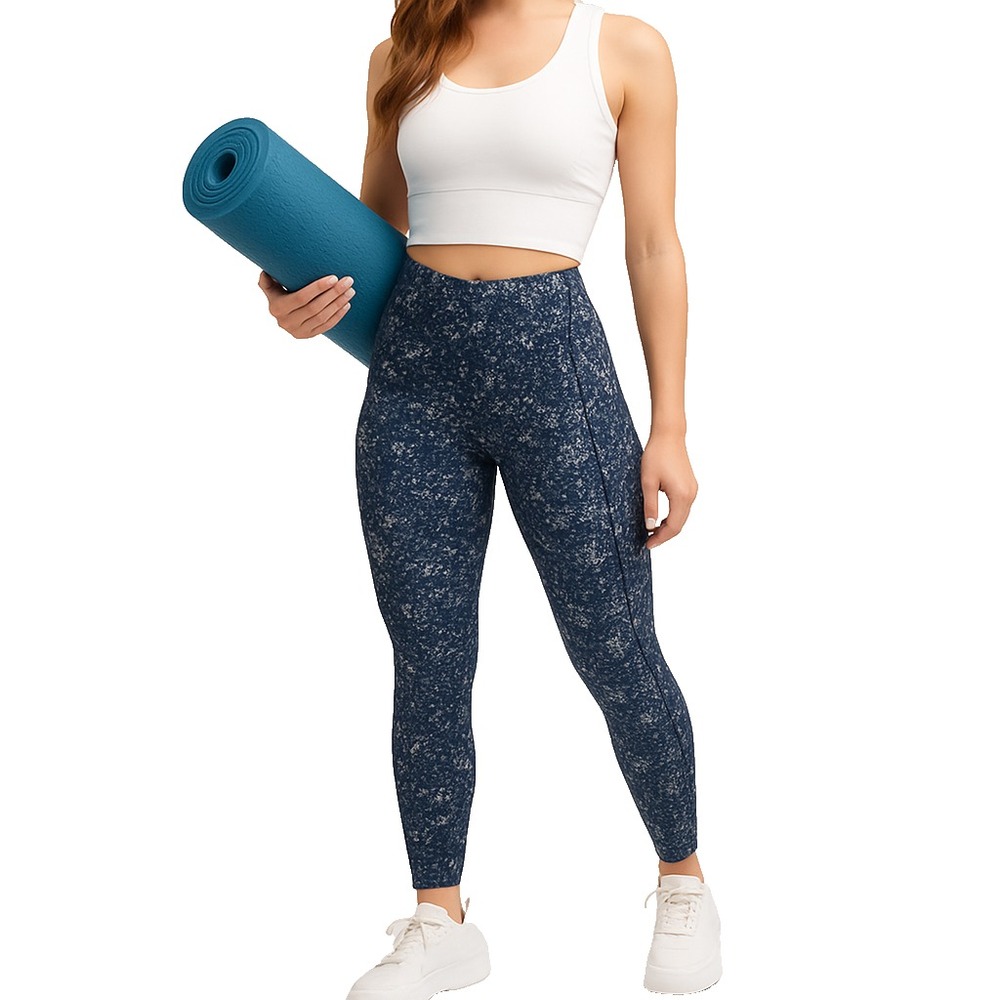 Athleta Womens S Blue Abstract High‎ Rise Pocket Leggings Yoga Activewear